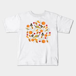 Thanksgiving Illustrations Kids T-Shirt